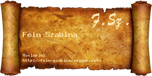 Fein Szabina névjegykártya