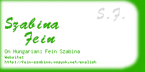 szabina fein business card